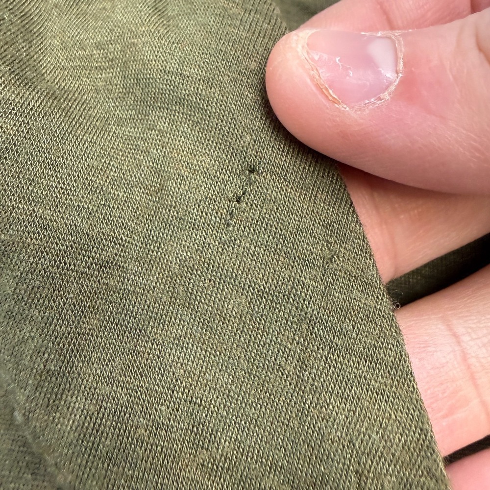 Vintage Ralph Lauren‎ Top Womens XL Olive Green Modal Wool Puff Shoulder Y2K - Picture 6 of 12
